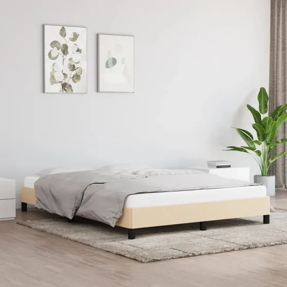 Sengeramme 140x190 cm i creme stof – uden madras