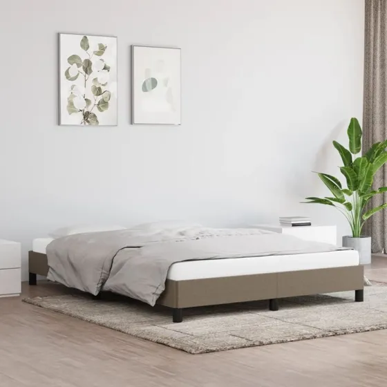 Sengeramme 140x200 cm i gråbrunt stof (uden madras)