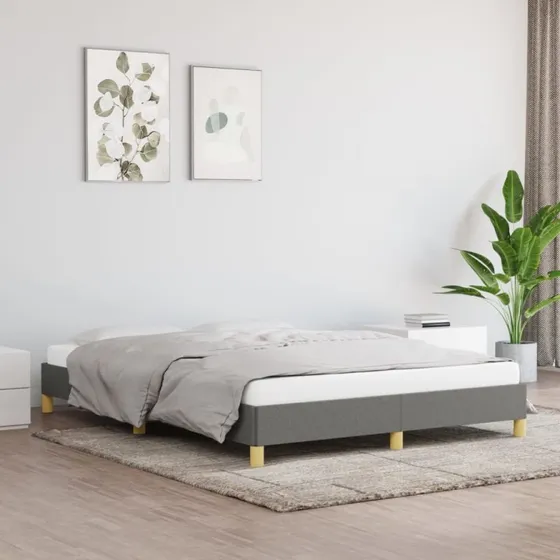 Sengeramme 140x190 cm stof mørkegrå – uden madras