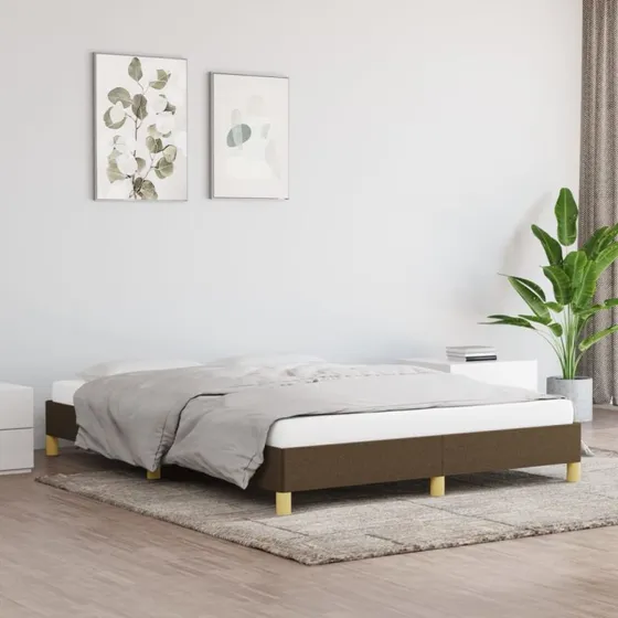 Sengeramme 140x200 cm i stof – mørkebrun (uden madras)