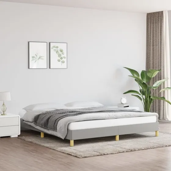 Sengeramme 180x200 cm stof lysegrå – uden madras