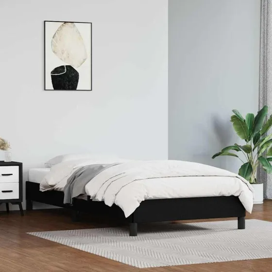 Sengeramme 100x200 cm i sort kunstlæder