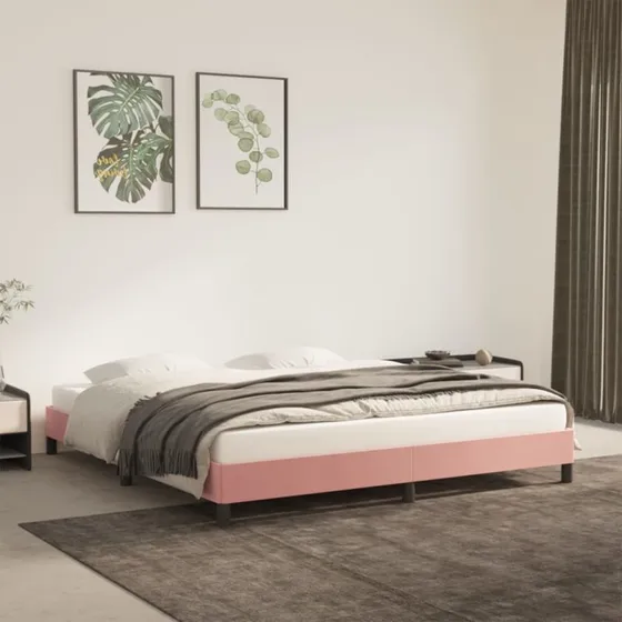 Polstret sengeramme 180x200 cm i pink fløjl