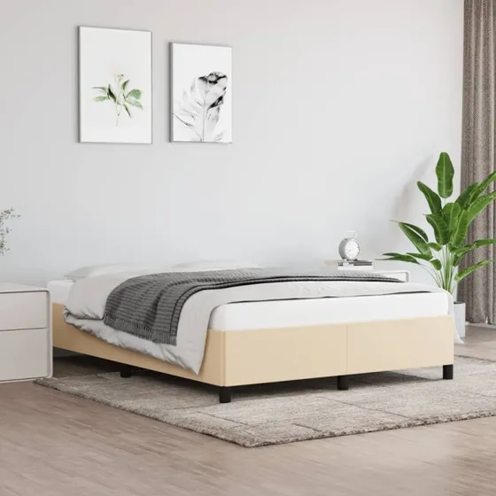 Sengeramme 140x190 cm i creme stof – uden madras