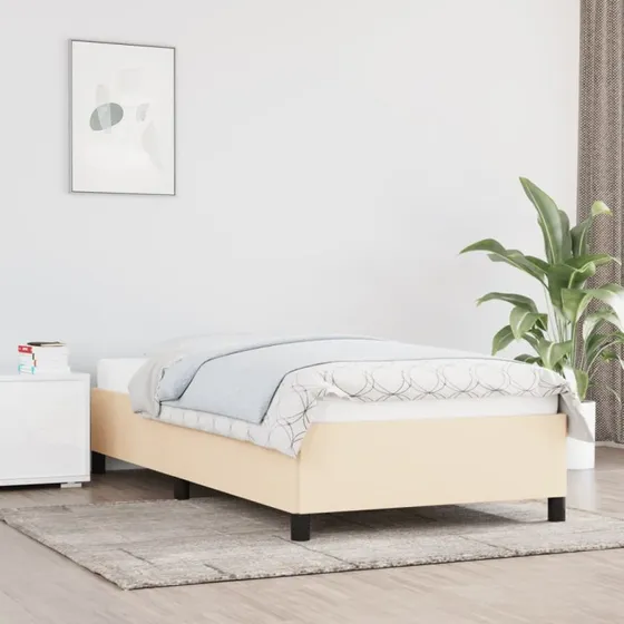 Sengeramme 80x200 cm i creme stof – uden madras