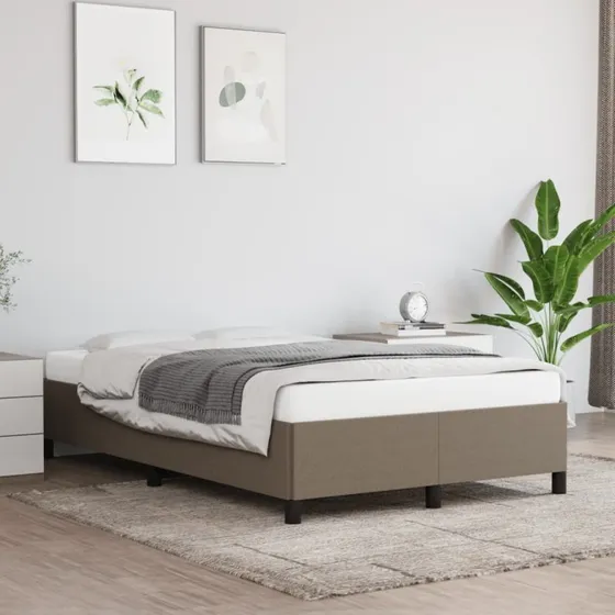 Sengeramme 120x200 cm i taupe stof — uden madras