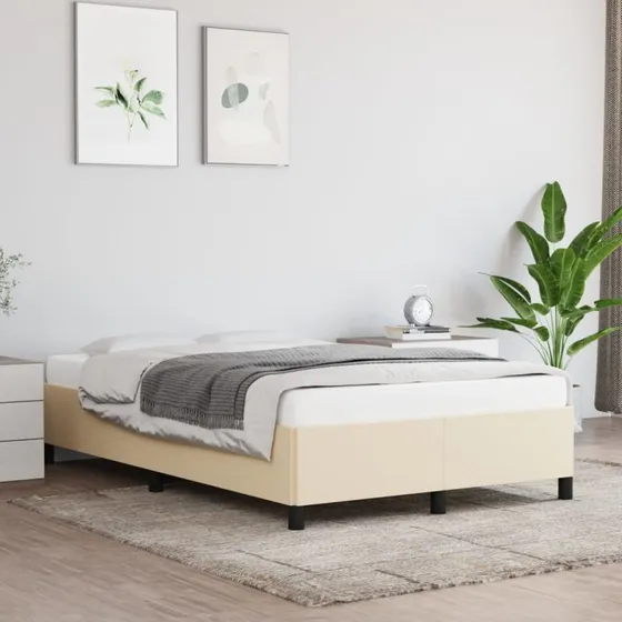 Sengeramme 120x200 cm i creme stof (uden madras)
