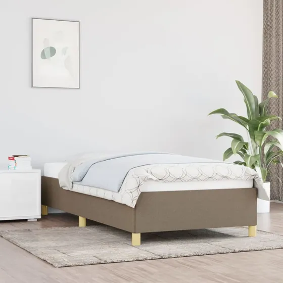 Sengeramme 90x200 cm i gråbrunt stof – uden madras