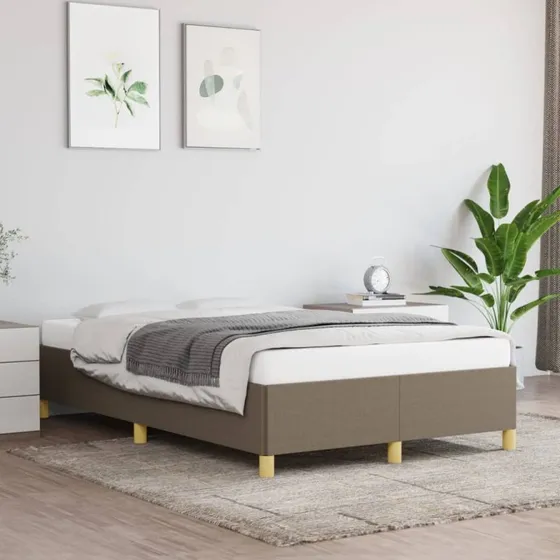 Sengeramme 120x200 cm i taupe stof — uden madras