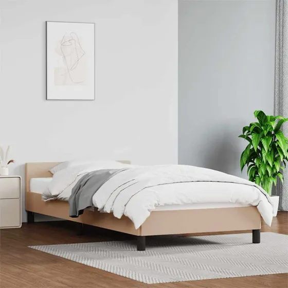 Sengeramme med hovedgærde 90x200 Cappuccino (kun ramme)