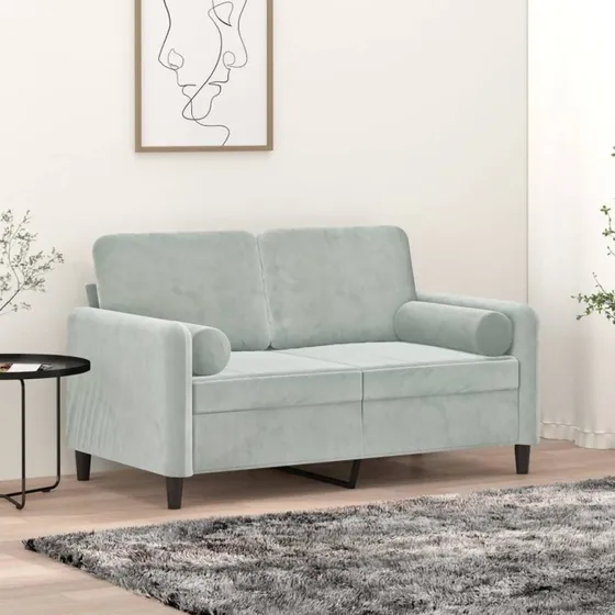 Pyntepuder 2 stk. 15x50 cm velour lysegr