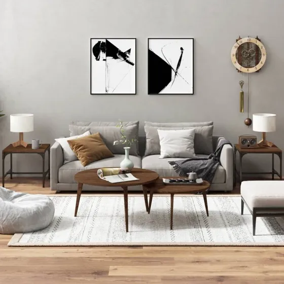 Sideborde 2 stk. 40x40x35 cm - brun egetræsfarve