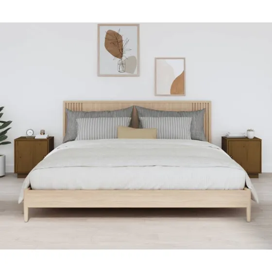 Sengeborde i massivt fyrretræ 2 stk. 40x34x45 cm