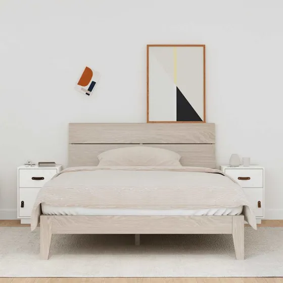 Sengeborde i massivt fyrretræ 2 stk. 40x34x55 cm Hvid