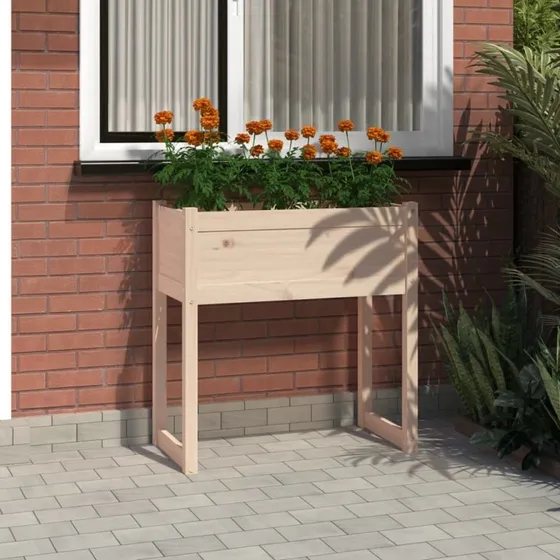Plantekasse i massivt fyrretræ 78×40×81 cm