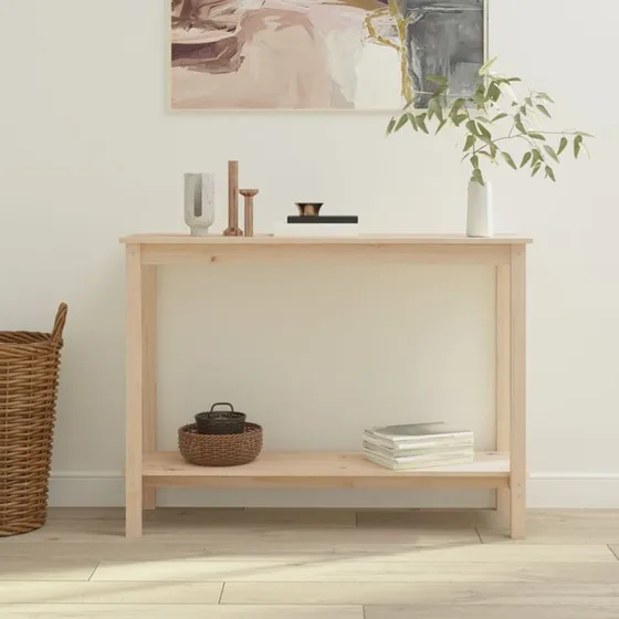 Konsolbord i massivt fyrretræ 110x40x80 cm