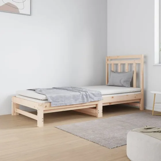 Daybed med udtræk 2x(90x190) cm i massivt fyrretræ