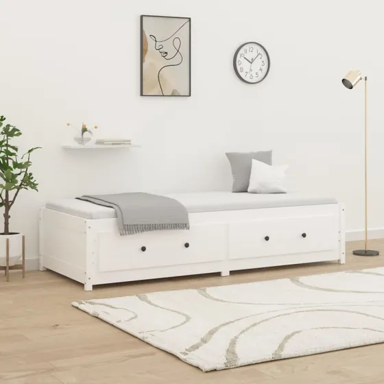Daybed 90x200 cm i massivt fyrretr - hvid