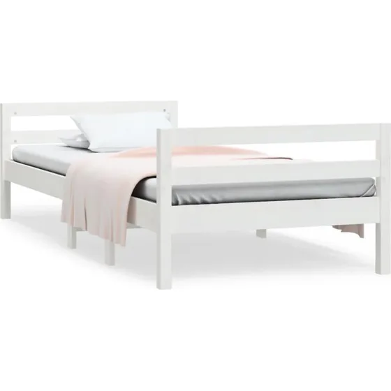 Sengeramme 80x200 cm i massivt fyrretr, hvid