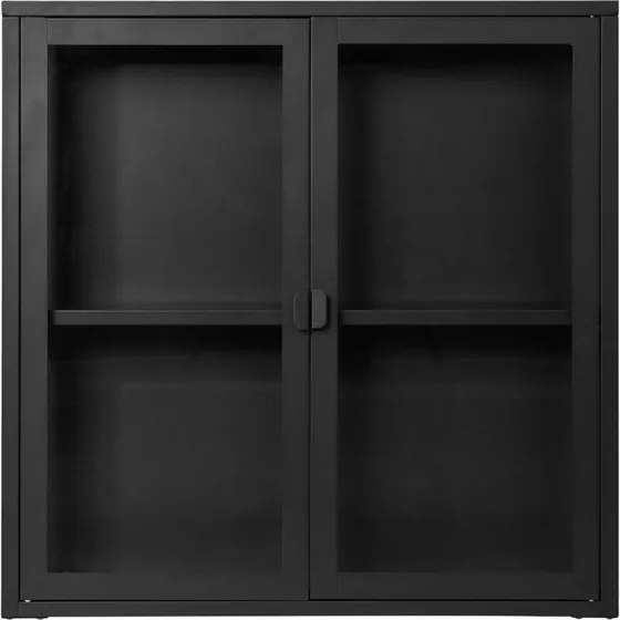 Brisbane Hængende vitrineskab, sort 80×80×18 cm