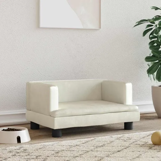 Hundeseng 60x40x30 cm velour creme