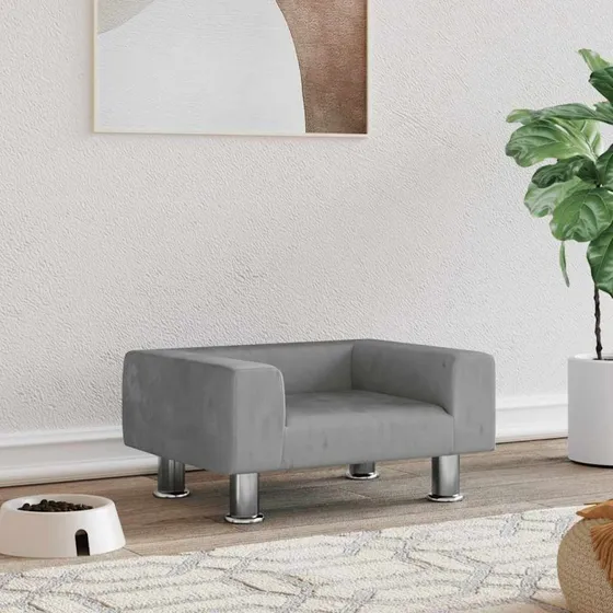 Hundeseng 50x40x26,5 cm velour lysegr