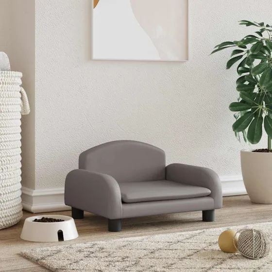 Hundeseng 50x40x30 cm i kunstlder - gr