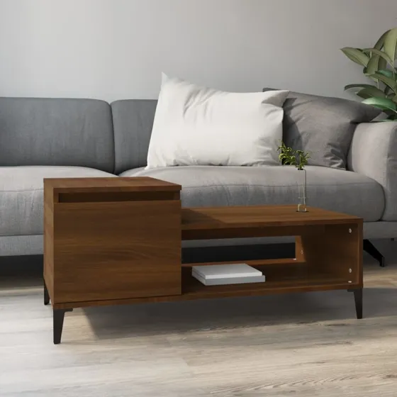 Sofabord 100x50x45 cm i konstrueret træ - Egetræsfarve