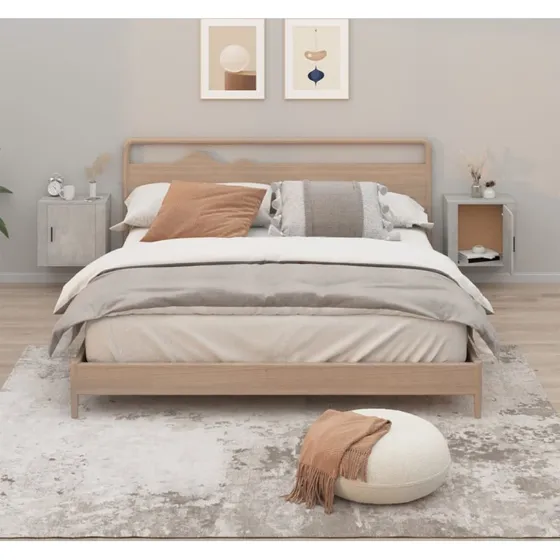 Væghængte sengeborde 2 stk. 50x30x47 cm – betongrå