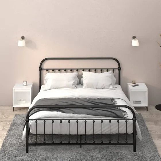 Sengeborde 2 stk. 40x35x50 cm hvid – tidløst design