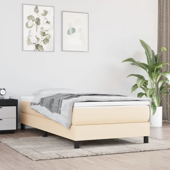 Boxspring sengeramme 100x200 cm – creme stof