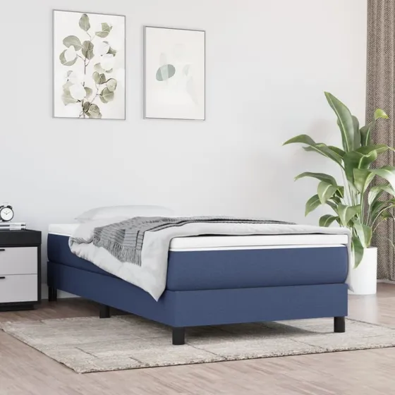 Boxspring sengeramme 100x200 cm - blå stof