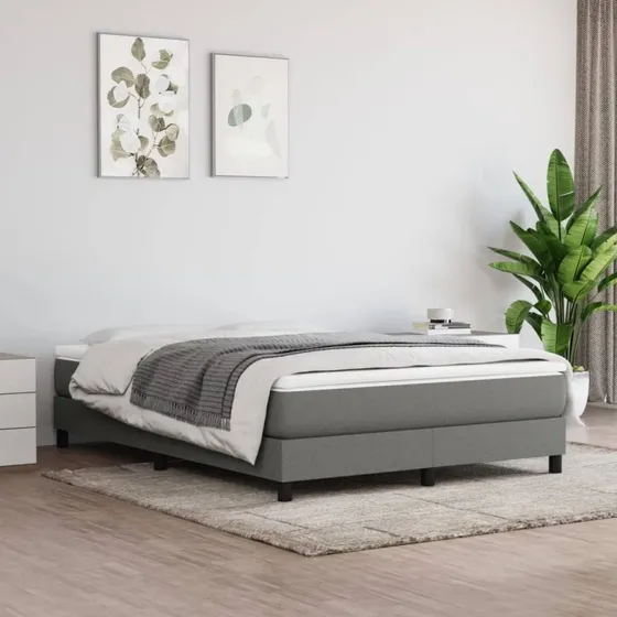 Boxspring sengeramme 140x200 cm - mørkegrå stof
