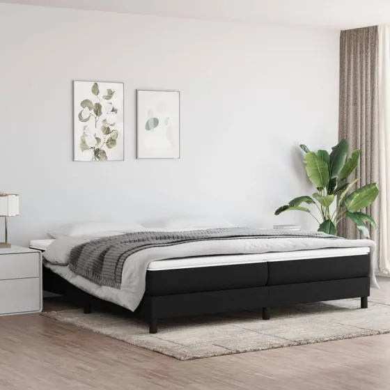 Boxspring sengeramme 200x200 cm stof sort (uden madras)