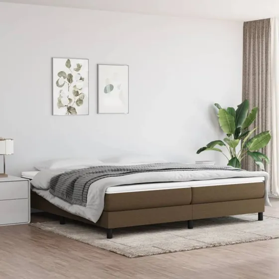 Boxspring sengeramme 200x200 cm stof mørkebrun