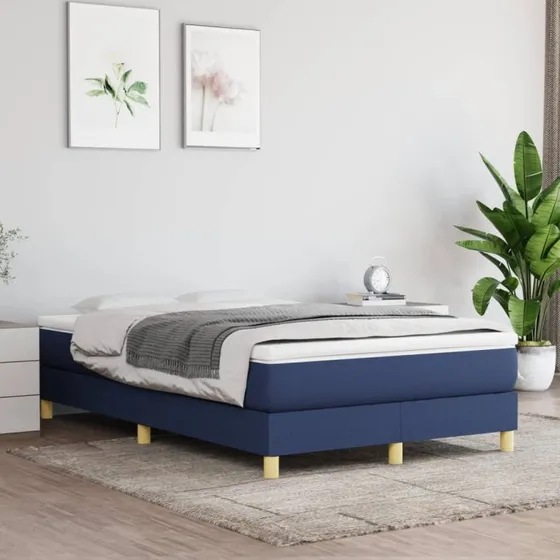 Boxspring sengeramme 120x200 cm, blå stof