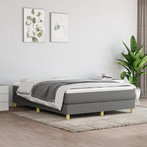 Boxspring sengeramme 140x190 cm stof mørkegrå