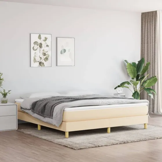 Boxspring sengeramme 180x200 cm, creme stof