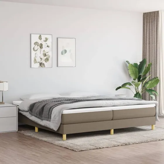 Boxspring sengeramme 200x200 cm - stof gråbrun