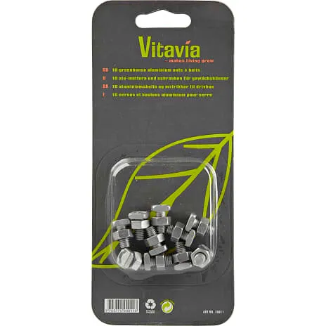 Universal bolte & møtrikker til drivhusprofiler, 10 stk