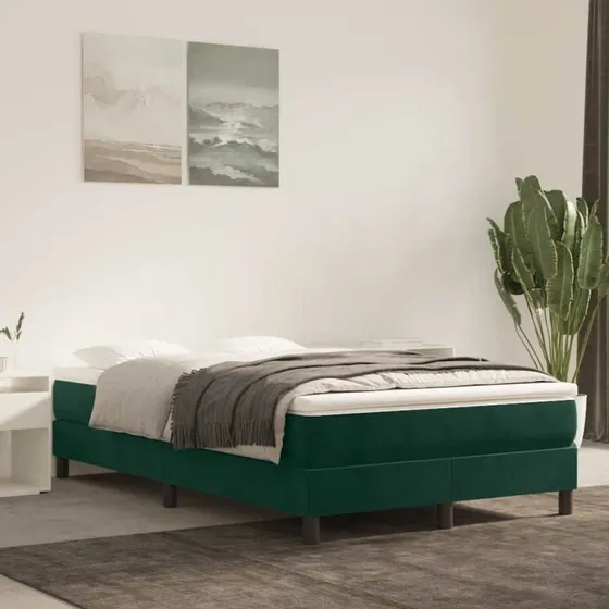 Boxspring sengeramme 120x200 cm fløjl mørkegrøn