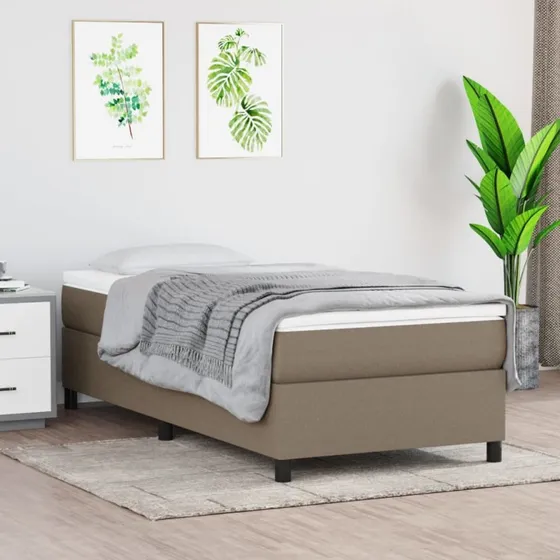 Boxspring sengeramme 90x190 cm i stof, gråbrun