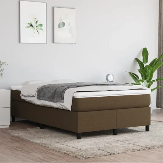 Boxspring sengeramme 120x200 cm mørkebrun stof