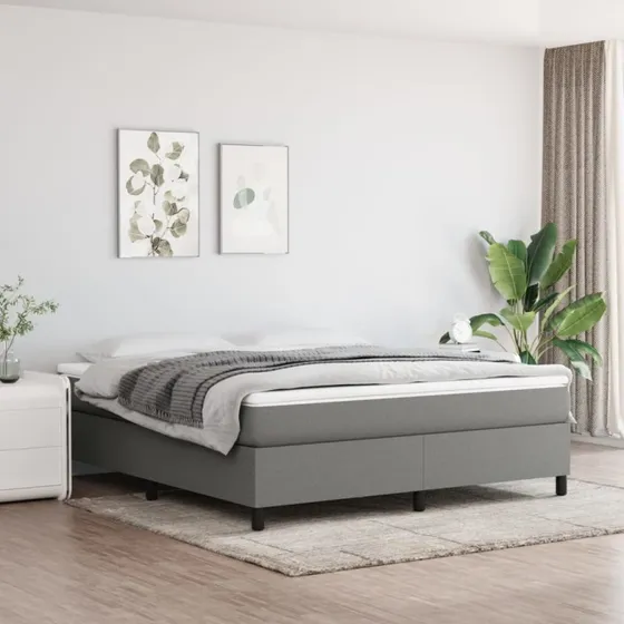 Boxspring sengeramme 160x200 cm - mørkegrå stof