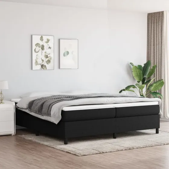 Boxspring sengeramme 200x200 cm stof - sort