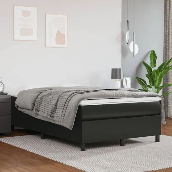 Boxspring sengeramme 120x200 cm - sort kunstlæder