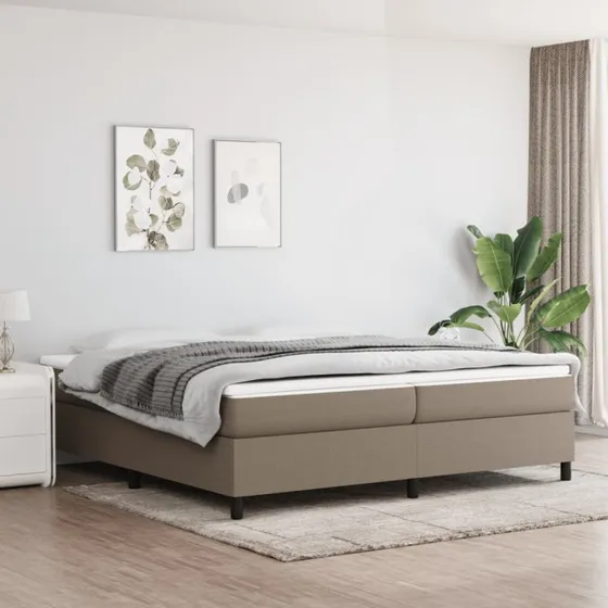 Boxspring sengeramme 200x200 cm - Gråbrun stof