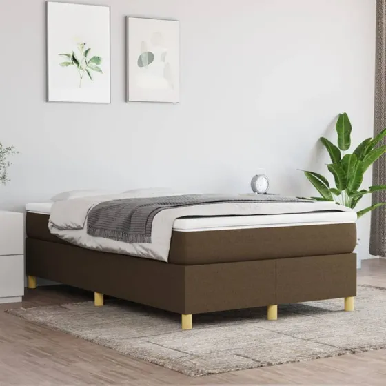 Boxspring sengeramme 120x200 cm mørkebrun stof