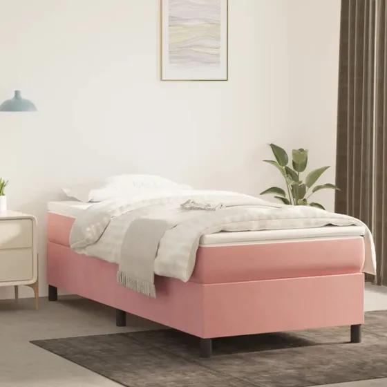 Boxspring sengeramme 80x200 cm - fløjl pink