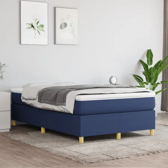 Boxspring sengeramme 120x200 cm stof blå